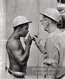 No matches, no matter:  a construction site,  New York City.  1968
