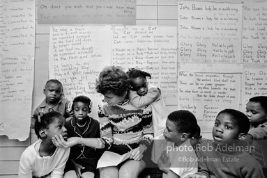 Innovative-English Infants School. New York City, 1970-Deborah Meirs' classroom; she later became an expert on improving public eduction. She put an emphasis on children learning through play rather than teaching, small class size, fostering children's curiosity and interest.BIS_34C-03a 004