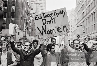 First Women's Lib march on 5th ave, NYC. August, 1970