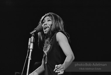 Tina Turner, the queen of rock-and-roll, at the Apollo Theater. Harlem, New York City. circa 1970.