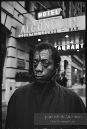 James Baldwin in New York City at the time of his play at the ANTA theater, 'Blues for Mr. Charlie'. 1964.