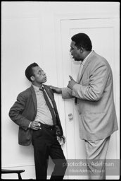 A party at James Baldwin's apartment for the cast of his play 'Blues For Mr. Charlie'. 1964.