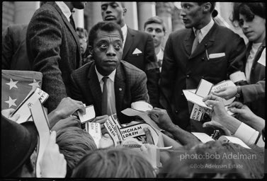 James Baldwin  at a memorial service for the four girls killed in Birmingham in the 16th Street Baptist
Church bombing, New York City.  1963