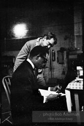 James Baldwin and actor Burgess Merideth during rehearsals for Baldwin's play 
