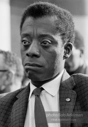 James Baldwin mourns at a memorial service for the four girls killed in Birmingham in the 16th Street Baptist
Church bombing, New York City.  1963