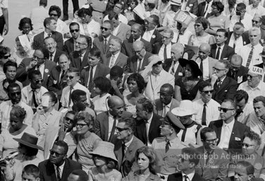 Invited guests are seated near the steps of the Lincoln Memorial. In this assemblage are the actor Robert Ryan, Tony Francioso, Mayer Wagner, James Baldwin, and may other dignitaries. Washington, D.C.  August 28, 1963.
