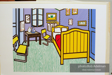 Roy Lichtenstein's 'Bedroom at Arles. 1992. photo:©Bob Adelman Estate, Artwork©Estate of Roy Lichtenstein