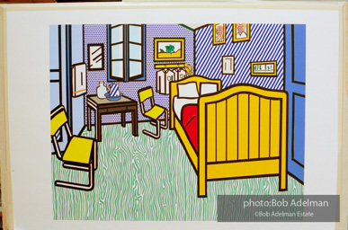 Roy Lichtenstein's 'Bedroom at Arles. 1992. photo:©Bob Adelman Estate, Artwork©Estate of Roy Lichtenstein