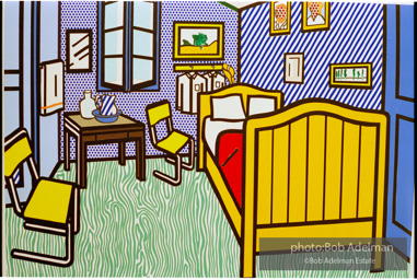 Roy Lichtenstein's 'Bedroom at Arles. 1992. photo:©Bob Adelman Estate, Artwork©Estate of Roy Lichtenstein