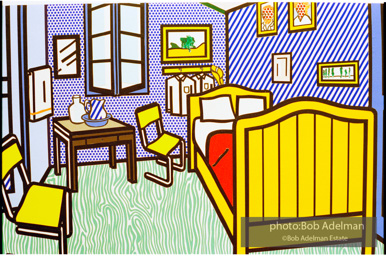 Roy Lichtenstein's 'Bedroom at Arles. 1992. photo:©Bob Adelman Estate, Artwork©Estate of Roy Lichtenstein