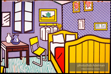Roy Lichtenstein's 'Bedroom at Arles. 1992. photo:©Bob Adelman Estate, Artwork©Estate of Roy Lichtenstein