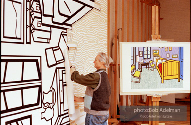 Roy Lichtenstein's 'Bedroom at Arles. 1992. photo:©Bob Adelman Estate, Artwork©Estate of Roy Lichtenstein