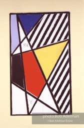 From Mural with Blue Brushstroke. New York City, 1985-86photo©Bob Adelman estate. Artwork©Estate of Roy Lichtenstein.