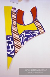 From Mural with Blue Brushstroke. New York City, 1985-86photo©Bob Adelman estate. Artwork©Estate of Roy Lichtenstein.