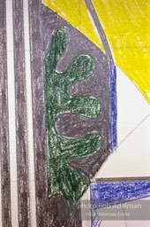 From Mural with Blue Brushstroke. New York City, 1985-86photo©Bob Adelman estate. Artwork©Estate of Roy Lichtenstein.