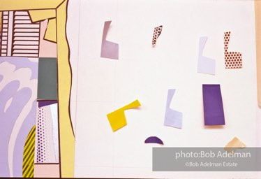 From Mural with Blue Brushstroke. New York City, 1985-86photo©Bob Adelman estate. Artwork©Estate of Roy Lichtenstein.