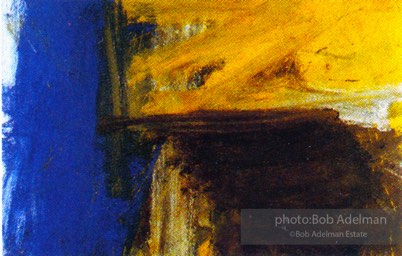 From Mural with Blue Brushstroke. New York City, 1985-86Blue Brushstrokephoto©Bob Adelman estate. Artwork©Estate of Roy Lichtenstein.