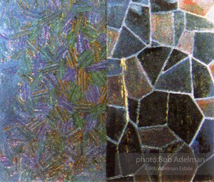 From Mural with Blue Brushstroke. New York City, 1985-86Blue Brushstrokephoto©Bob Adelman estate. Artwork©Estate of Roy Lichtenstein.
