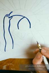 From Mural with Blue Brushstroke. New York City, 1985-86photo©Bob Adelman estate. Artwork©Estate of Roy Lichtenstein.