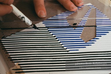 From Mural with Blue Brushstroke. New York City, 1985-86photo©Bob Adelman estate. Artwork©Estate of Roy Lichtenstein.