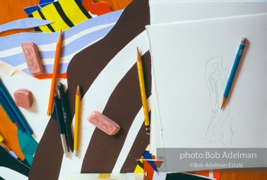 From Mural with Blue Brushstroke. New York City, 1985-86photo©Bob Adelman estate. Artwork©Estate of Roy Lichtenstein.