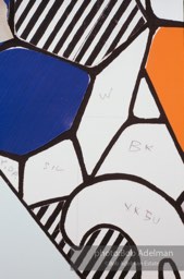 From Mural with Blue Brushstroke. New York City, 1985-86photo©Bob Adelman estate. Artwork©Estate of Roy Lichtenstein.