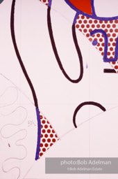 From Mural with Blue Brushstroke. New York City, 1985-86photo©Bob Adelman estate. Artwork©Estate of Roy Lichtenstein.