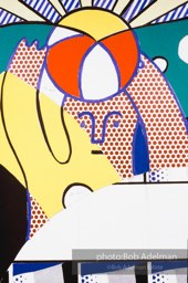 From Mural with Blue Brushstroke. New York City, 1985-86photo©Bob Adelman estate. Artwork©Estate of Roy Lichtenstein.