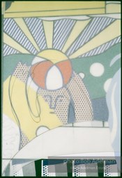 From Mural with Blue Brushstroke. New York City, 1985-86photo©Bob Adelman estate. Artwork©Estate of Roy Lichtenstein.