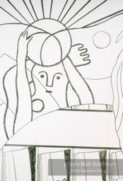 From Mural with Blue Brushstroke. New York City, 1985-86photo©Bob Adelman estate. Artwork©Estate of Roy Lichtenstein.