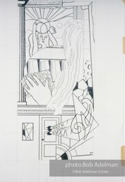 From Mural with Blue Brushstroke. New York City, 1985-86photo©Bob Adelman estate. Artwork©Estate of Roy Lichtenstein.