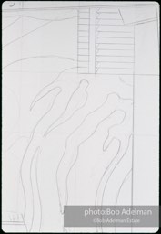 From Mural with Blue Brushstroke. New York City, 1985-86photo©Bob Adelman estate. Artwork©Estate of Roy Lichtenstein.