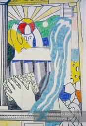 From Mural with Blue Brushstroke. New York City, 1985-86photo©Bob Adelman estate. Artwork©Estate of Roy Lichtenstein.