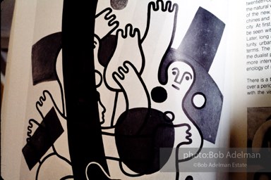 From Mural with Blue Brushstroke. New York City, 1985-86photo©Bob Adelman estate. Artwork©Estate of Roy Lichtenstein.