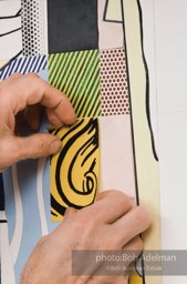 From Mural with Blue Brushstroke. New York City, 1985-86photo©Bob Adelman estate. Artwork©Estate of Roy Lichtenstein.