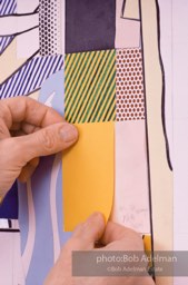 From Mural with Blue Brushstroke. New York City, 1985-86photo©Bob Adelman estate. Artwork©Estate of Roy Lichtenstein.