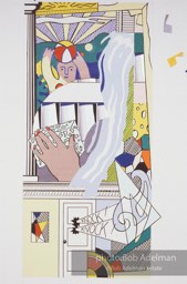 From Mural with Blue Brushstroke. New York City, 1985-86photo©Bob Adelman estate. Artwork©Estate of Roy Lichtenstein.