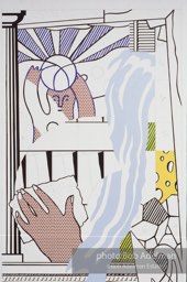 From Mural with Blue Brushstroke. New York City, 1985-86photo©Bob Adelman estate. Artwork©Estate of Roy Lichtenstein.