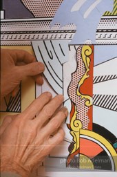 From Mural with Blue Brushstroke. New York City, 1985-86photo©Bob Adelman estate. Artwork©Estate of Roy Lichtenstein.
