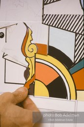 From Mural with Blue Brushstroke. New York City, 1985-86photo©Bob Adelman estate. Artwork©Estate of Roy Lichtenstein.