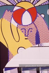 From Mural with Blue Brushstroke. New York City, 1985-86photo©Bob Adelman estate. Artwork©Estate of Roy Lichtenstein.