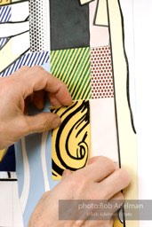 From Mural with Blue Brushstroke. New York City, 1985-86photo©Bob Adelman estate. Artwork©Estate of Roy Lichtenstein.