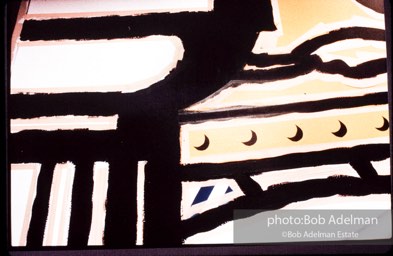 From Mural with Blue Brushstroke. New York City, 1985-86photo©Bob Adelman estate. Artwork©Estate of Roy Lichtenstein.