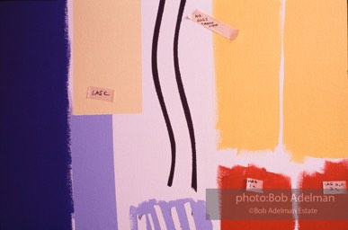From Mural with Blue Brushstroke. New York City, 1985-86photo©Bob Adelman estate. Artwork©Estate of Roy Lichtenstein.
