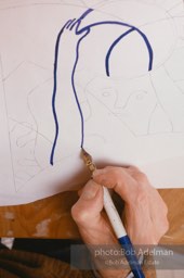 From Mural with Blue Brushstroke. New York City, 1985-86photo©Bob Adelman estate. Artwork©Estate of Roy Lichtenstein.