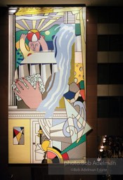 From Mural with Blue Brushstroke. New York City, 1985-86photo©Bob Adelman estate. Artwork©Estate of Roy Lichtenstein.