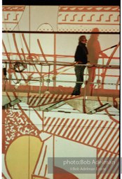 From Mural with Blue Brushstroke. New York City, 1985-86photo©Bob Adelman estate. Artwork©Estate of Roy Lichtenstein.