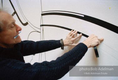 From Mural with Blue Brushstroke. New York City, 1985-86photo©Bob Adelman estate. Artwork©Estate of Roy Lichtenstein.