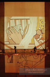 From Mural with Blue Brushstroke. New York City, 1985-86photo©Bob Adelman estate. Artwork©Estate of Roy Lichtenstein.