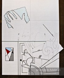 From Mural with Blue Brushstroke. New York City, 1985-86photo©Bob Adelman estate. Artwork©Estate of Roy Lichtenstein.